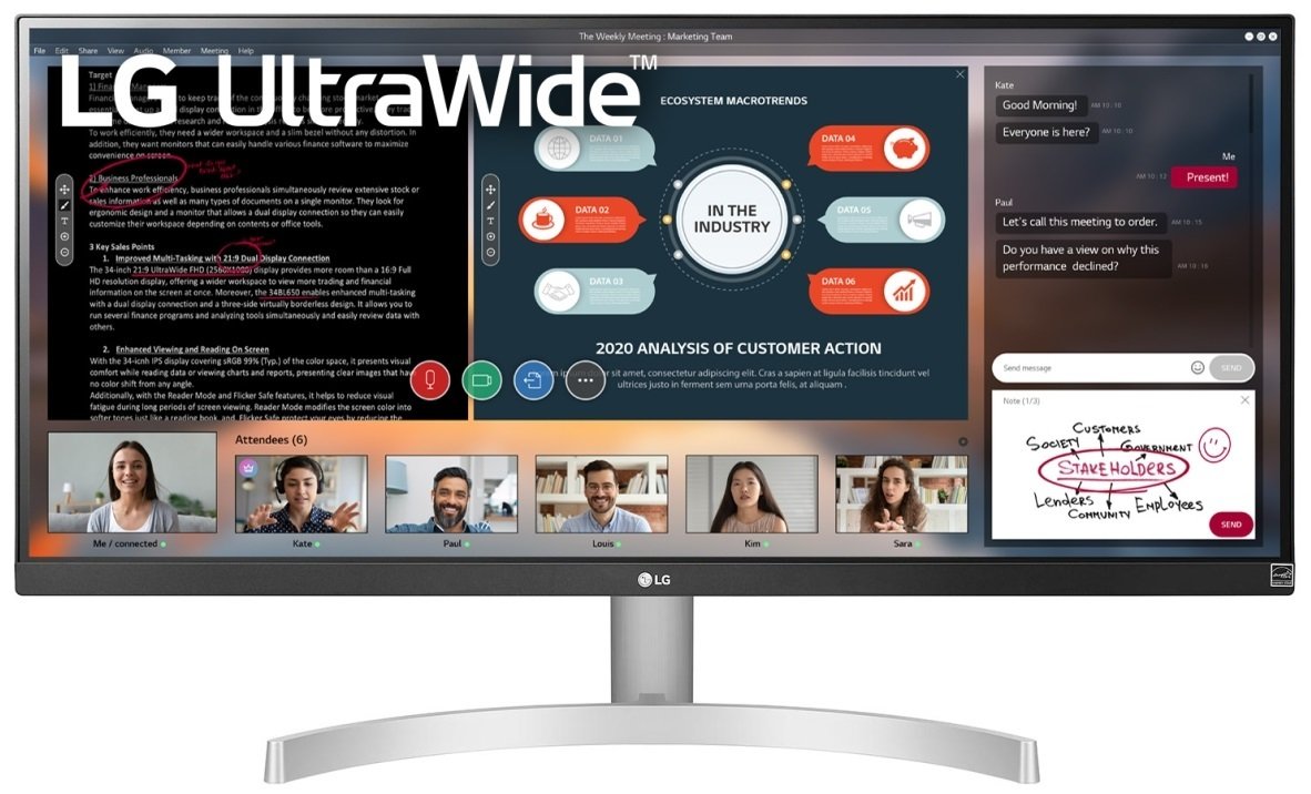 

LG UltraWide 29WN600-W, Чёрный