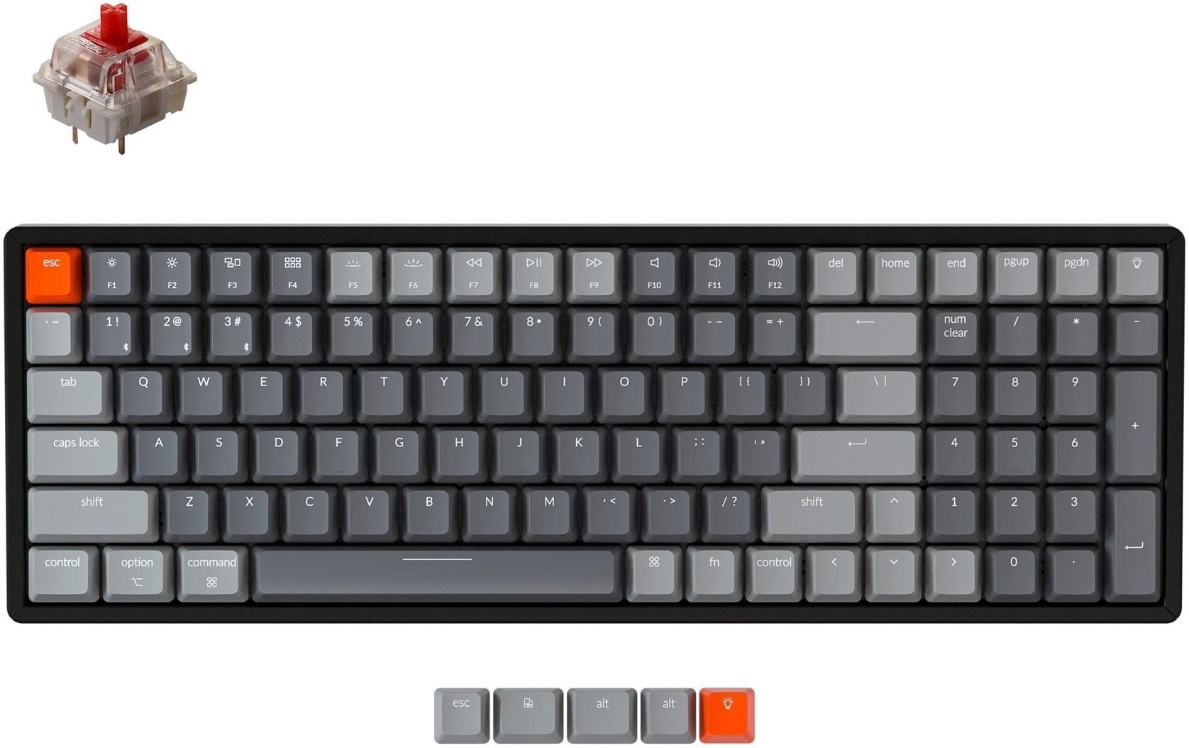 

KEYCHRON K4 100 keys, Aluminum Frame Hot-Swap Gateron RGB, Red (K4J1_KEYCHRON)