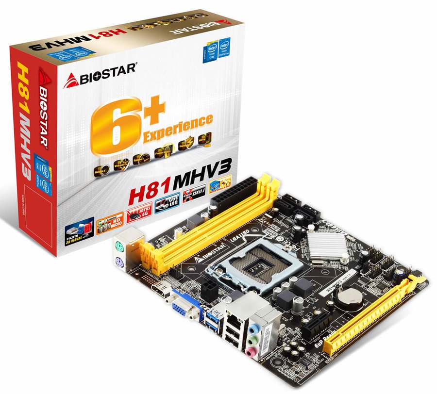 

BIOSTAR H81MHV3, Чёрный