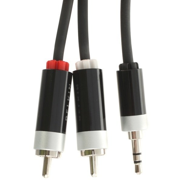 

BELKIN MiniJack jack 3.5мм-M/2x RCA-M ProHD 1000, 2м (AV10066QP2M, Чёрный