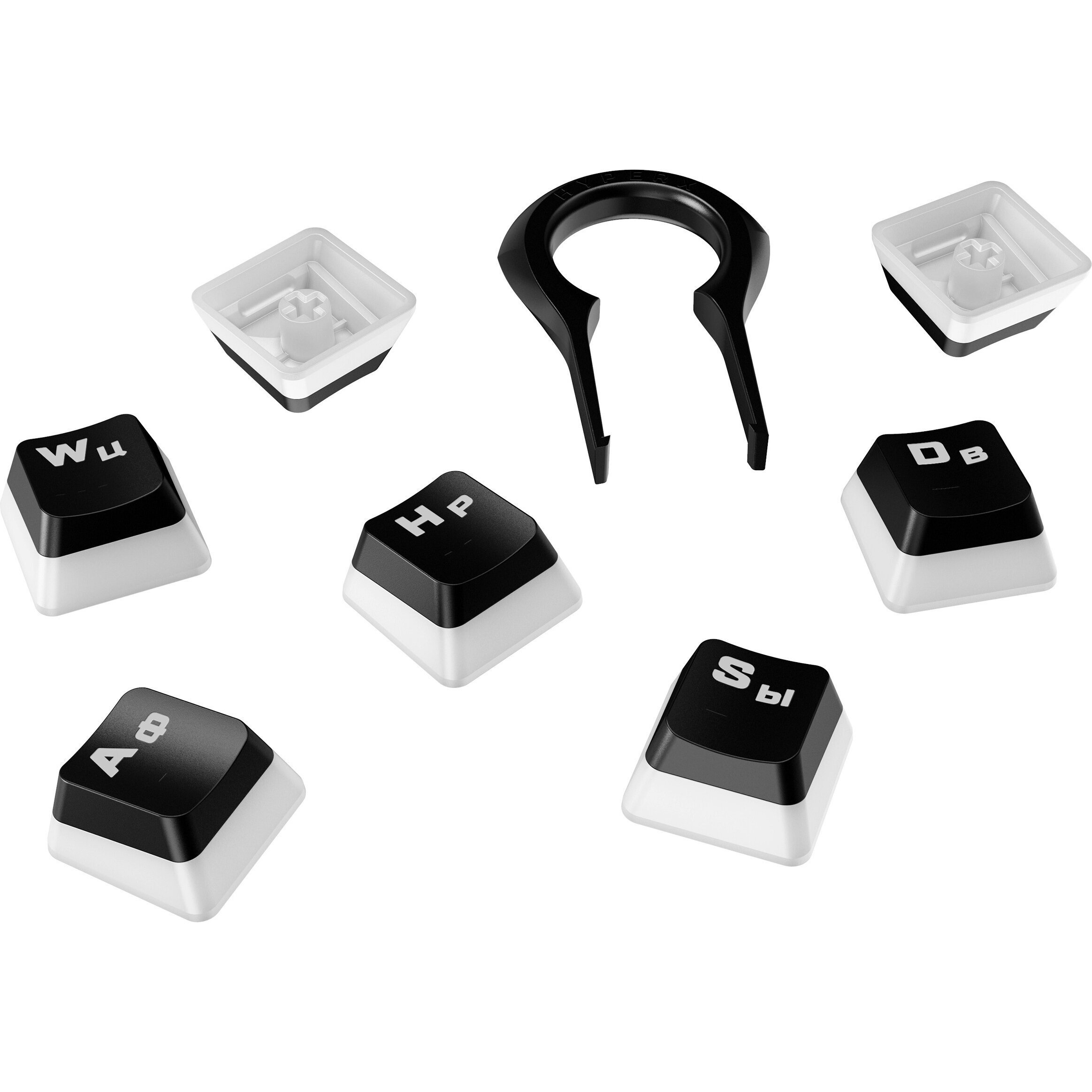 

HyperX Pudding, ABS, 104 шт., белый/черный (4P5P4AX), Белый|чёрный