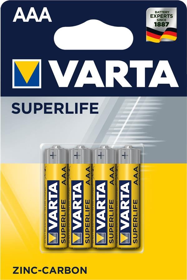 

VARTA SUPERLIFE AAA BLI 4 ZINC-CARBON (02003101414)