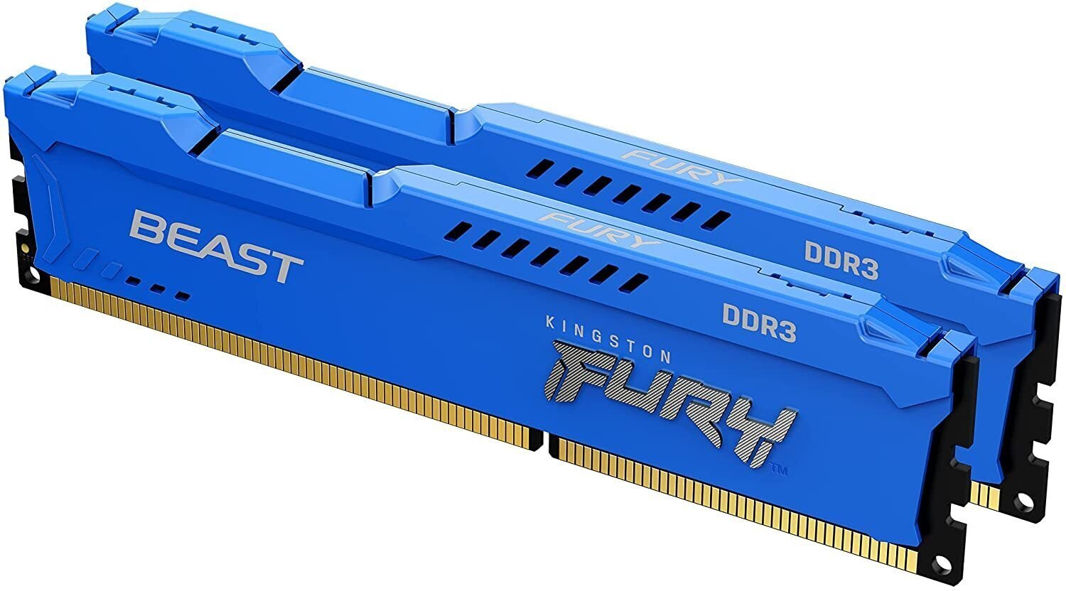 

KINGSTON DDR3-1866 8GB KIT (4GBx2) 1.5V FURY Beast Blue (KF318C10BK2/8), Голубой
