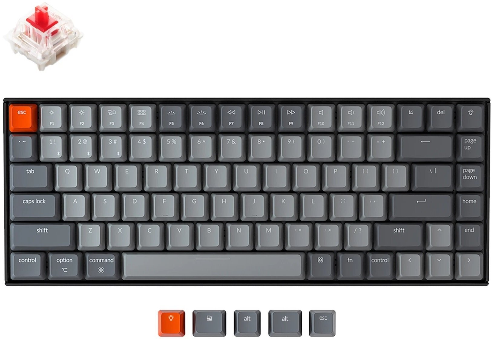 

KEYCHRON K2 84 keys, Gateron White LED, Red (K2C1_KEYCHRON), Чёрный