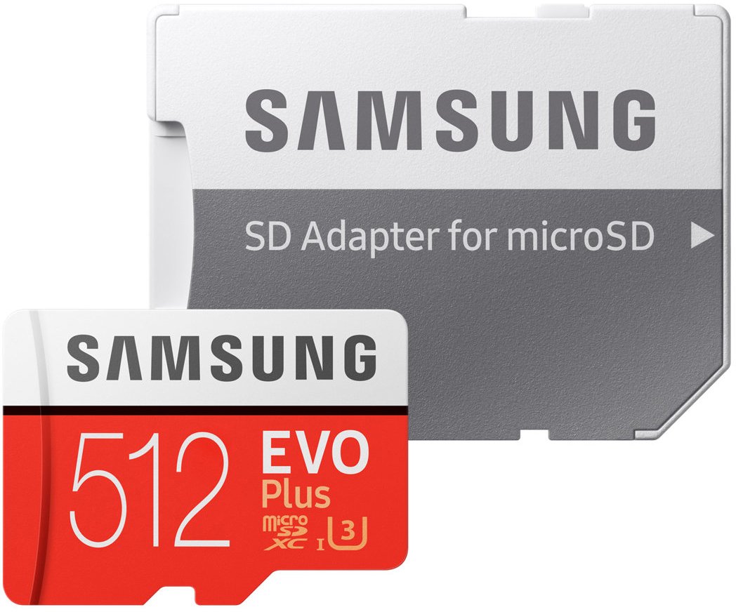 

SAMSUNG microSDXC 512GB Class 10 UHS-I U3 + SD адаптер (MB-MC512HA/RU)