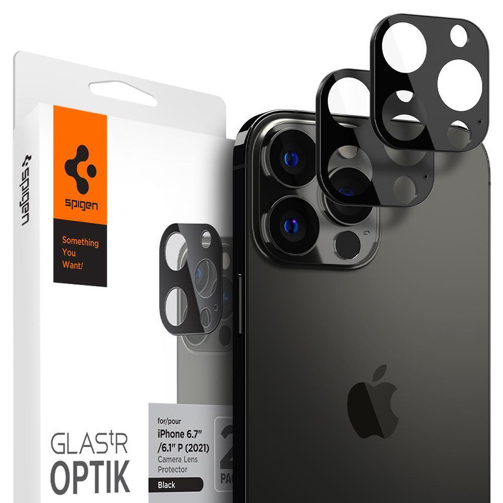 

Spigen для камеры iPhone 13 Pro Max/13 Pro tR Optik Black (2P) (AGL03381), Прозрачный
