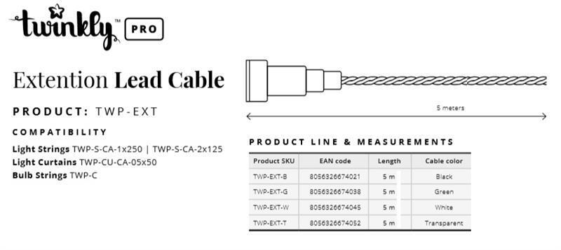 

Twinkly Pro AWG22 PVC кабель, 5 м, зеленый (TWP-EXT-G), Зелёный