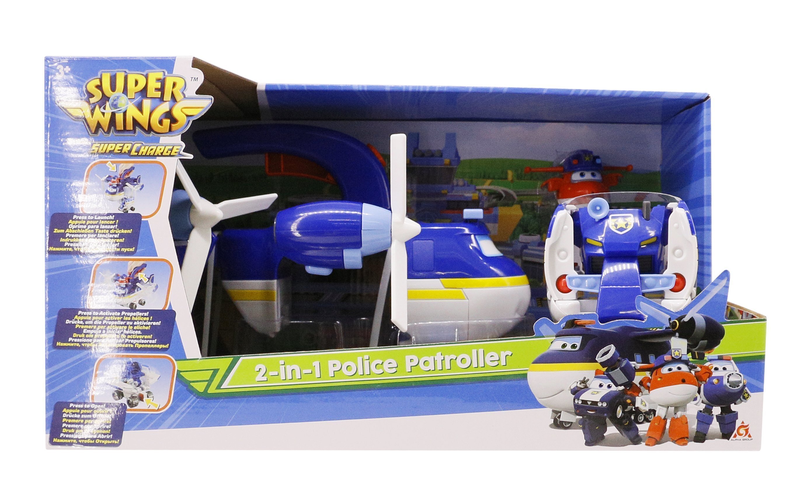 

Super Wings 2-in-1 Police Patroller 2в1 Полицейский транспорт (EU740834), Синий