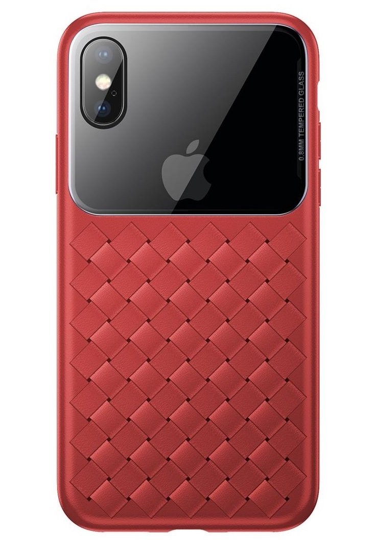 Акція на Baseus для iPhone XS/X Glass & Weaving Red (WIAPIPH58-BL09) від Repka