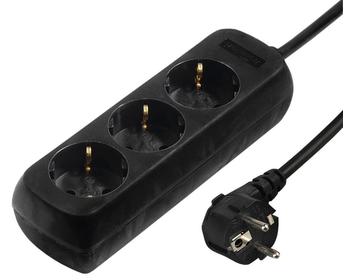 

HAMA 3XSchuko 3G*1.5мм 1.4м Black (30391)