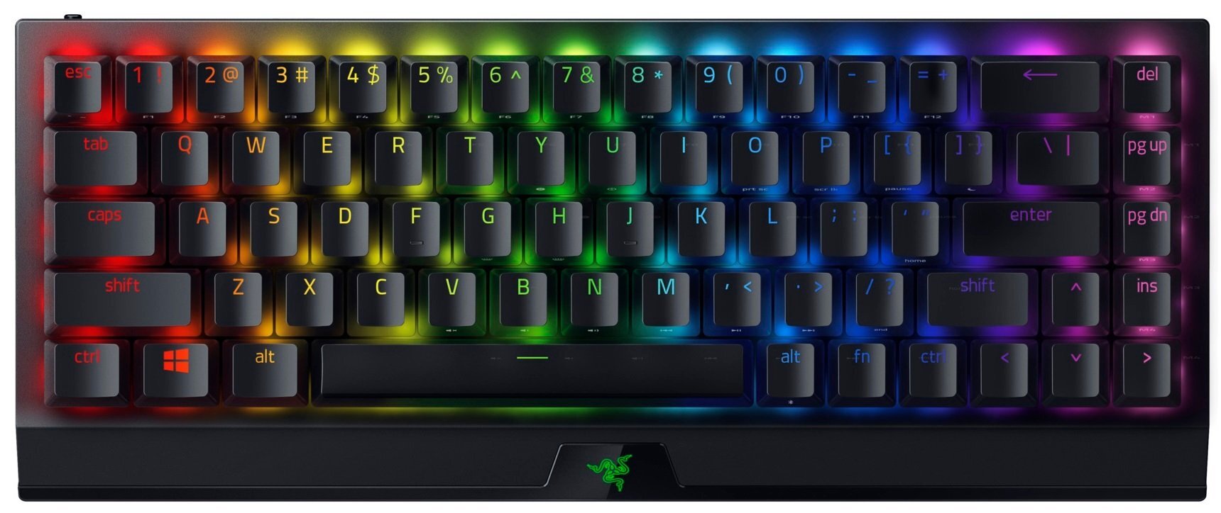 

RAZER BlackWidow V3 Mini HyperSpeed Green Phantom Ed. WL/BT/USB US RGB, Black (RZ03-03892000-R3M1), Чёрный