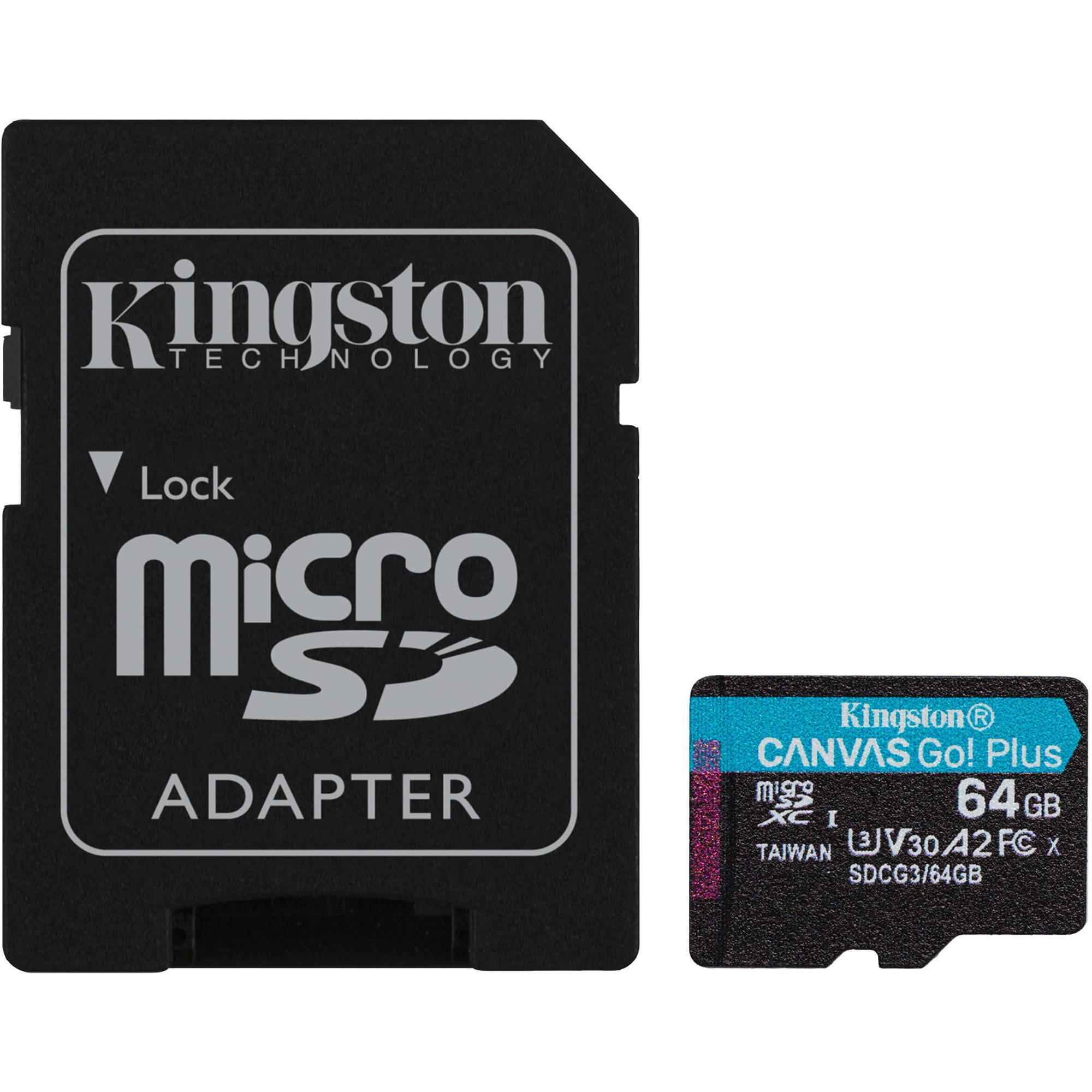 

KINGSTON microSDXC 64GB Canvas Go Plus 170R A2 U3 V30 + Адаптер (SDCG3/64GB)