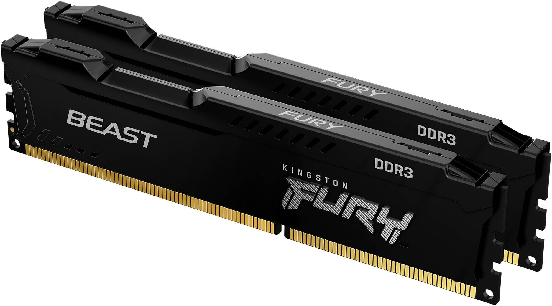 

KINGSTON DDR3-1866 8GB KIT (4GBx2) FURY Beast Black (KF318C10BBK2/8), Чёрный