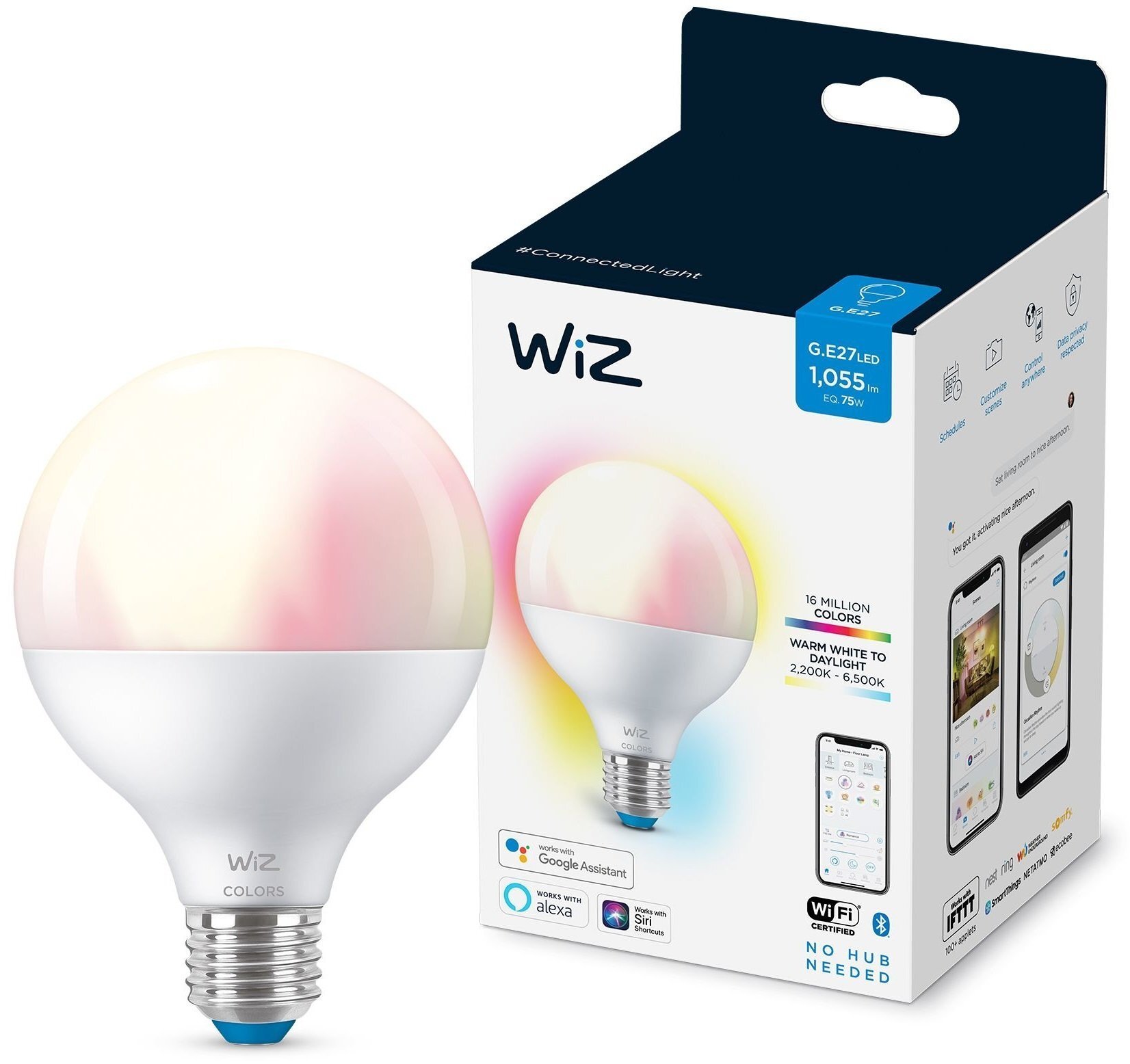 

WiZ E27 11W (75W 1055Lm) G95 2200-6500 RGB Wi-Fi Wi-Fi (929002383902)