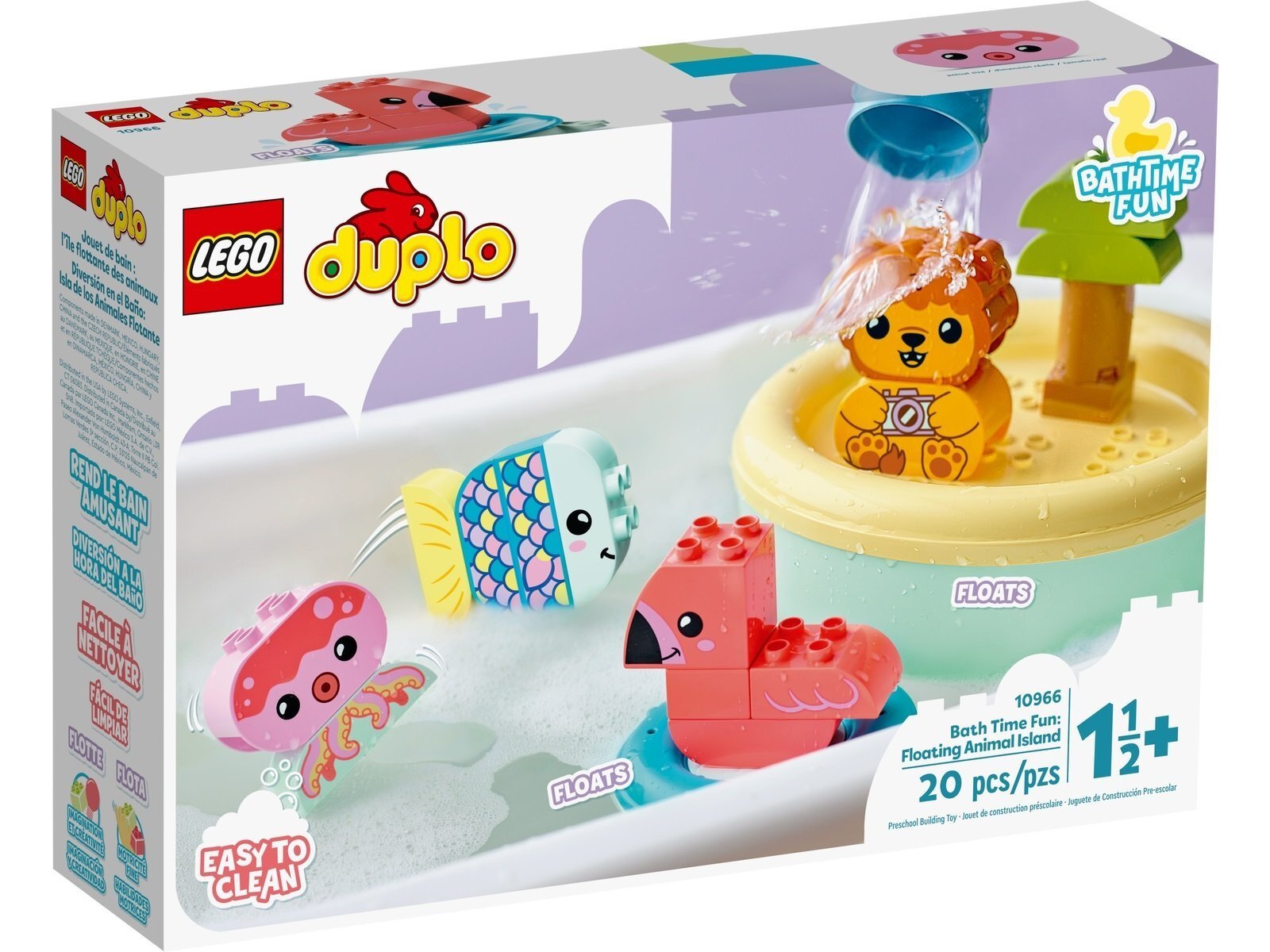

LEGO DUPLO My First Приключения в ванной: плавучий остров для зверей (10966), Разноцветный