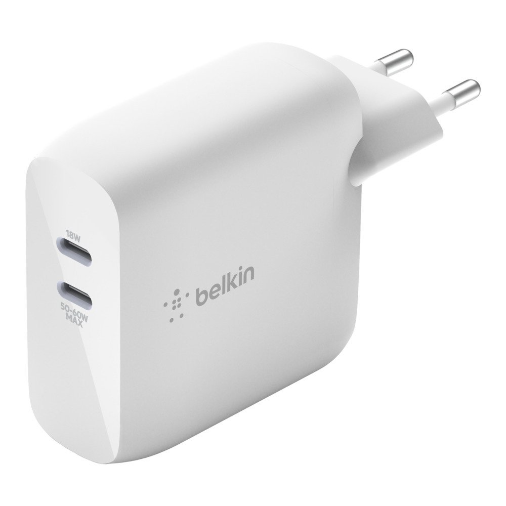 

BELKIN GAN (50+18W) Dual USB-С, white (WCH003VFWH)