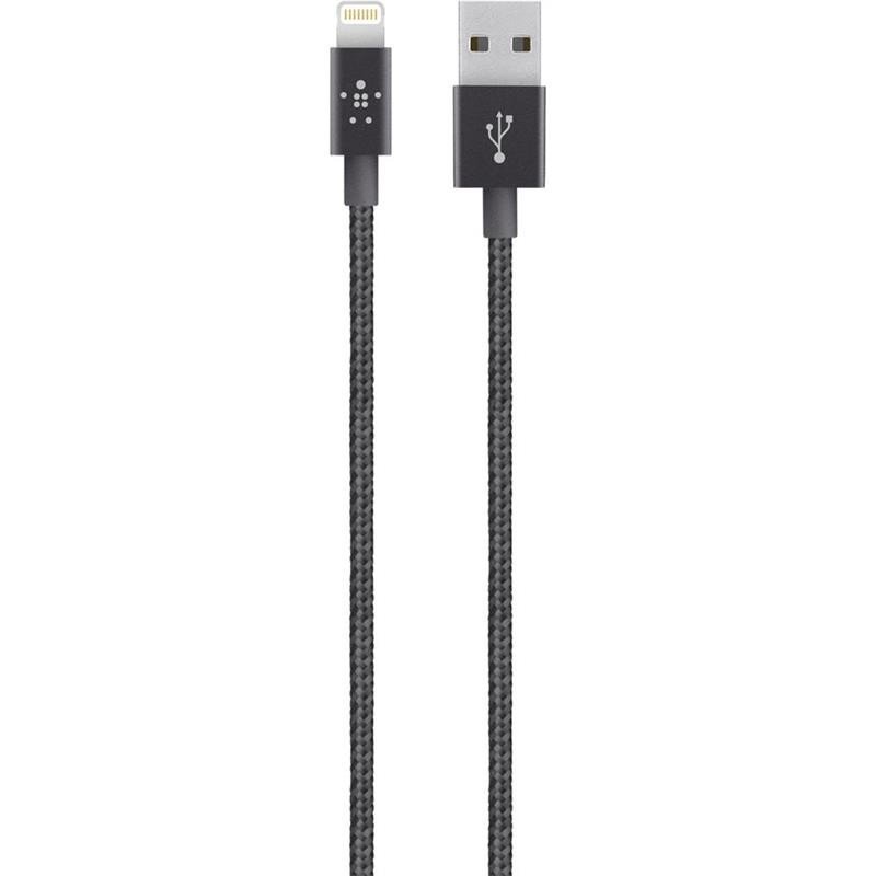 

BELKIN MIXIT PREMIUM METALLIC Lightning to USB 2.4A, 1.2m, black (F8J144BT04-BLK)