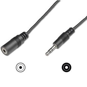 

DIGITUS jack 3.5мм-M/jack 3.5мм-F 1.5м (AK-510200-015-S) Black