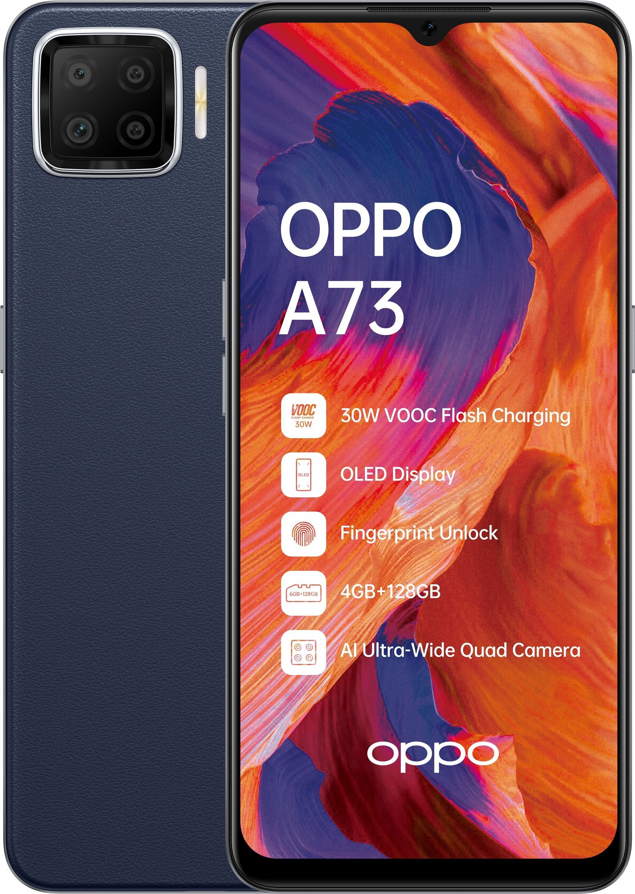 

OPPO A73 4/128Gb (CPH2095) Navy Blue, Синий