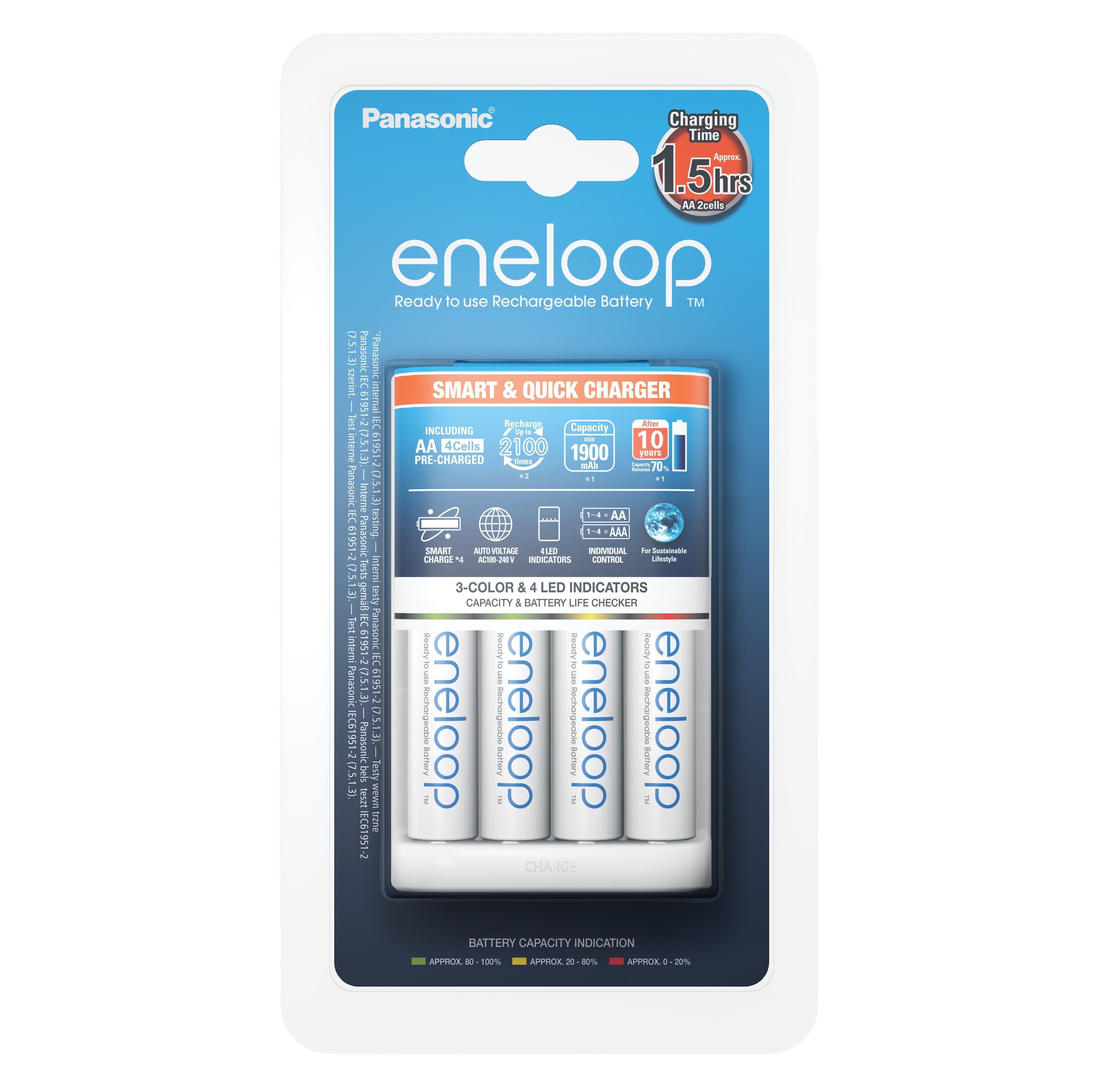 

PANASONIC Smart-Quick Charger+Eneloop 4AA 1900 mAh NI-MH (K-KJ55MCC40E)