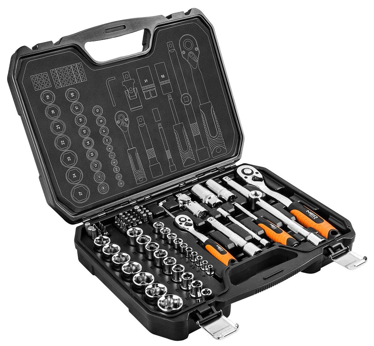 

Neo Tools 73 шт., 1/2", 1/4" , CrV (08-673)