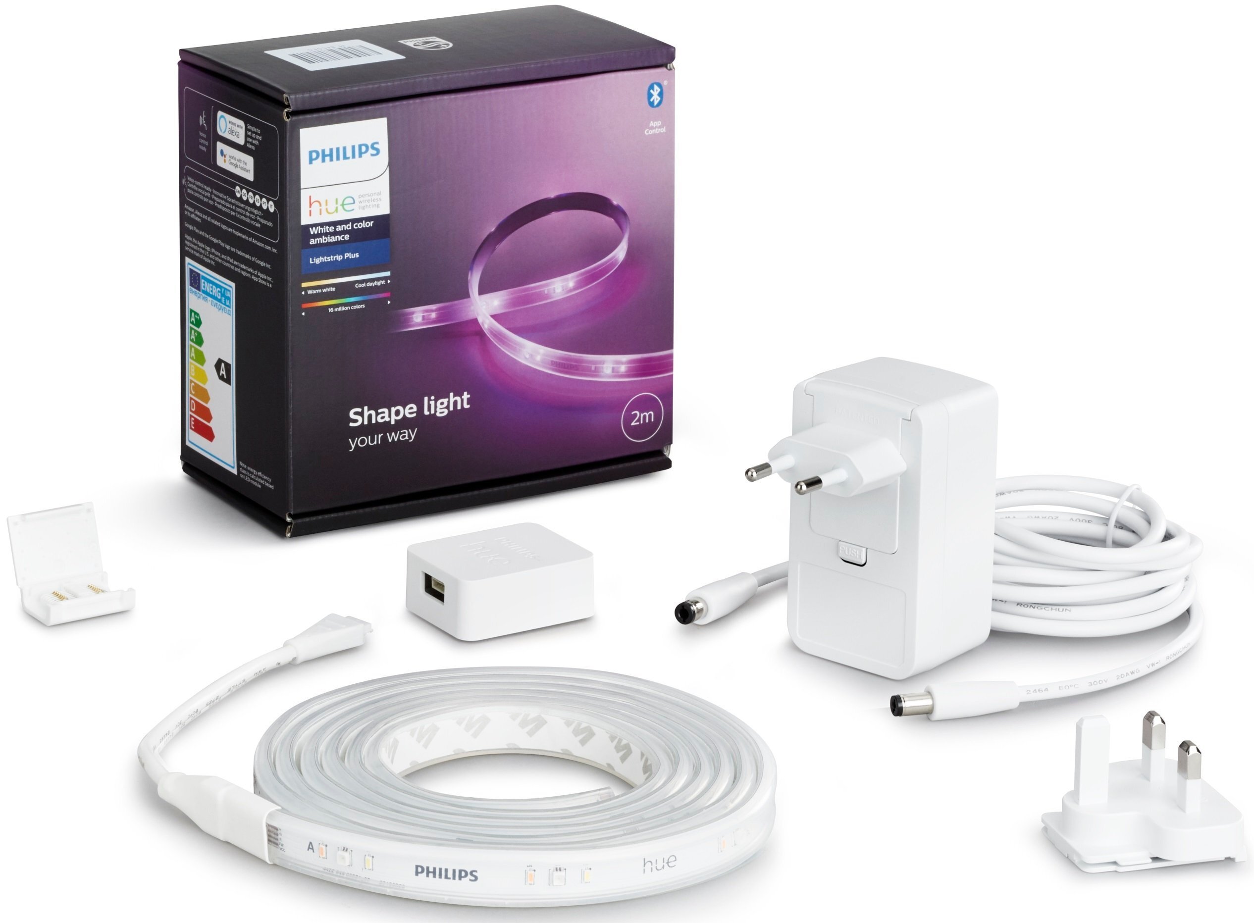 

PHILIPS Hue Plus, 0.5W(20Вт), 2000K-6500K, Color, Bluetooth 2м (929002269110), Белый