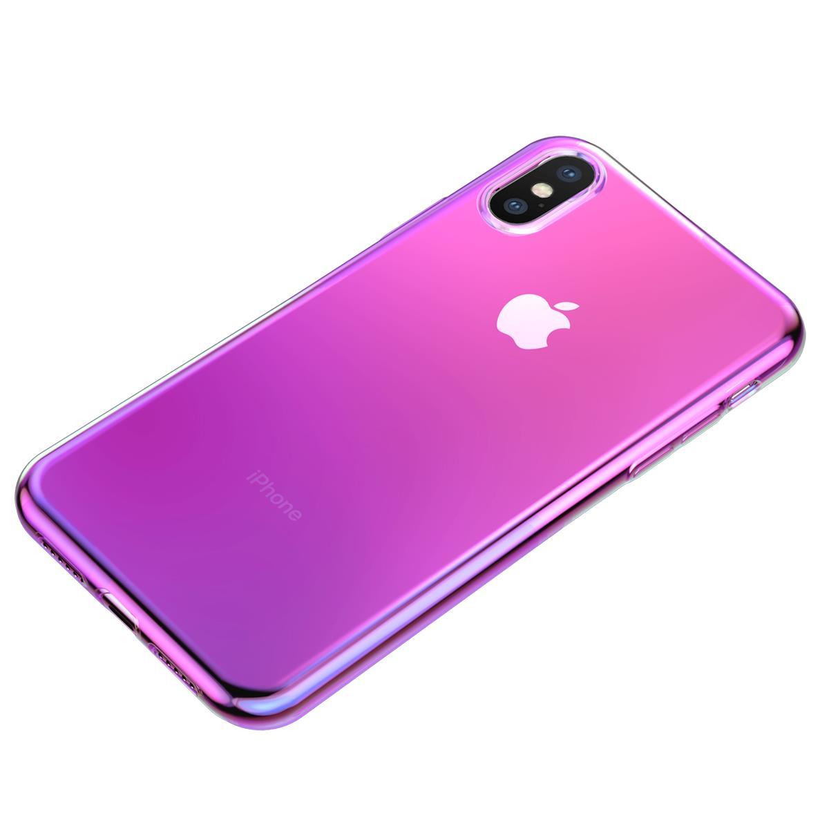 

Baseus для iPhone XS/X Glow TR Pink (WIAPIPH58-XG04), Розовый