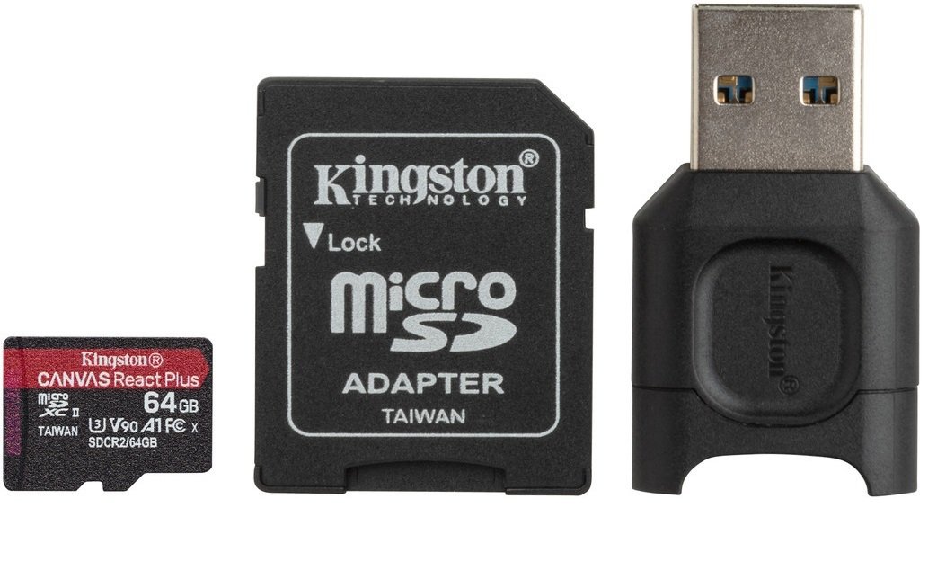 

KINGSTON microSDXC 64GB React Plus SDCR2 + MLPM Reader (MLPMR2/64GB)