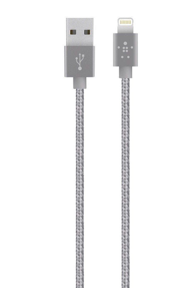 

BELKIN MIXIT PREMIUM METALLIC Lightning to USB 2.4A, 1.2m, grey (F8J144BT04-GRY), Серебристый