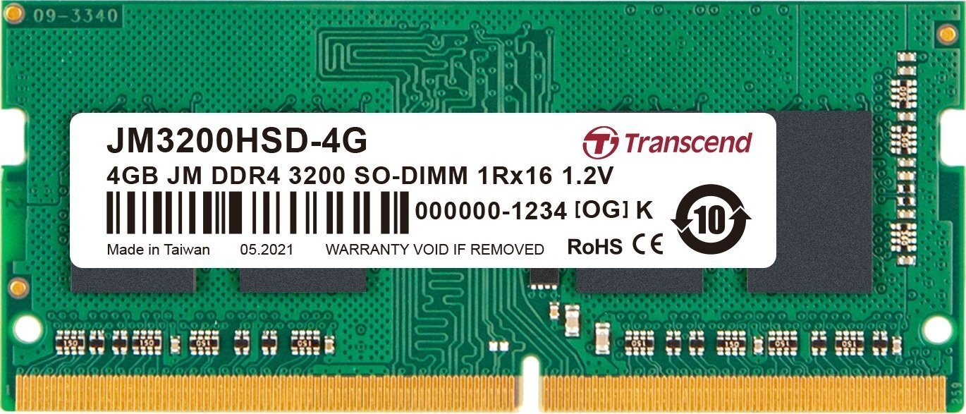 

TRANSCEND DDR4-3200 4GB SO-DIMM (JM3200HSD-4G)