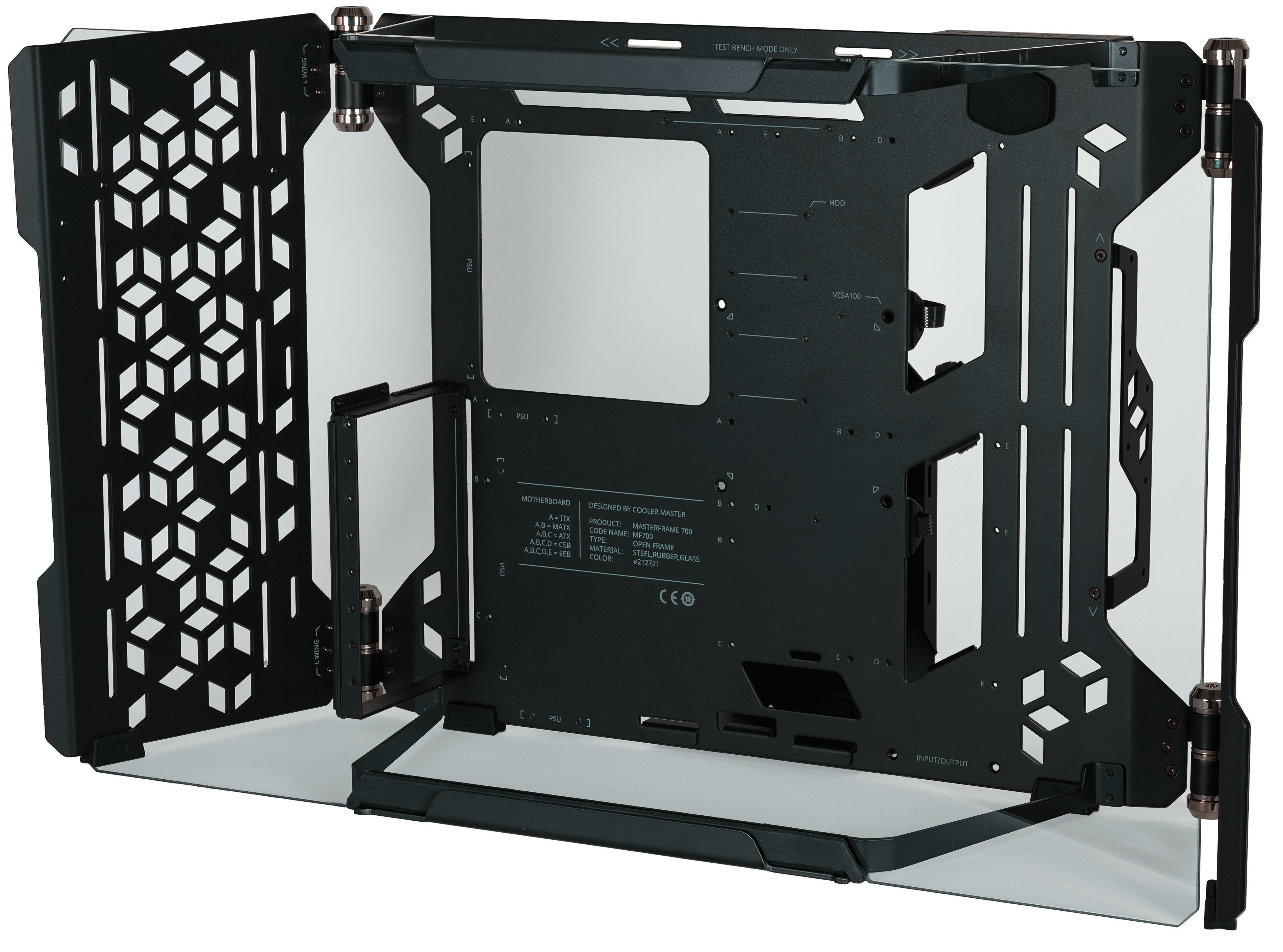 

Cooler Master MasterFrame 700, E-ATX, Full Tower, TG, Black (MCF-MF700-KGNN-S00), Чёрный