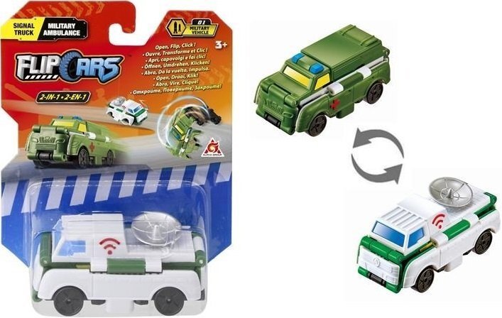 

Flip Cars 2 в 1 Грузовик связи и Военная скорая помощь (EU463875-15), Разноцветный