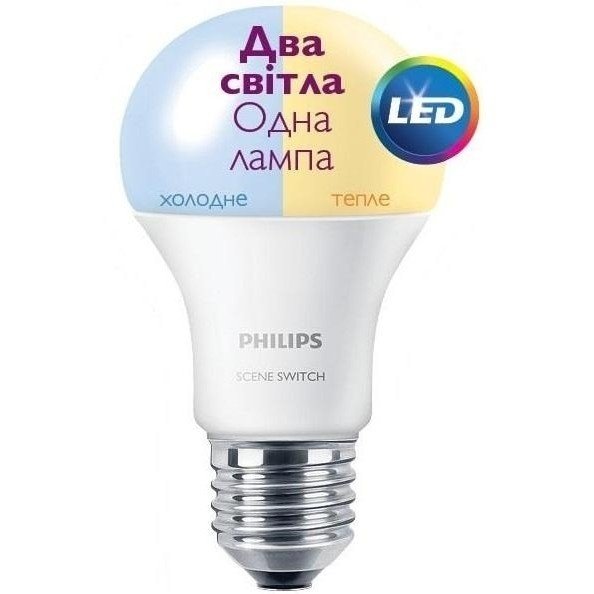 

PHILIPS LED Scene Switch E27 9.5-60W 3000K/6500K 230V A60 (929001155937)
