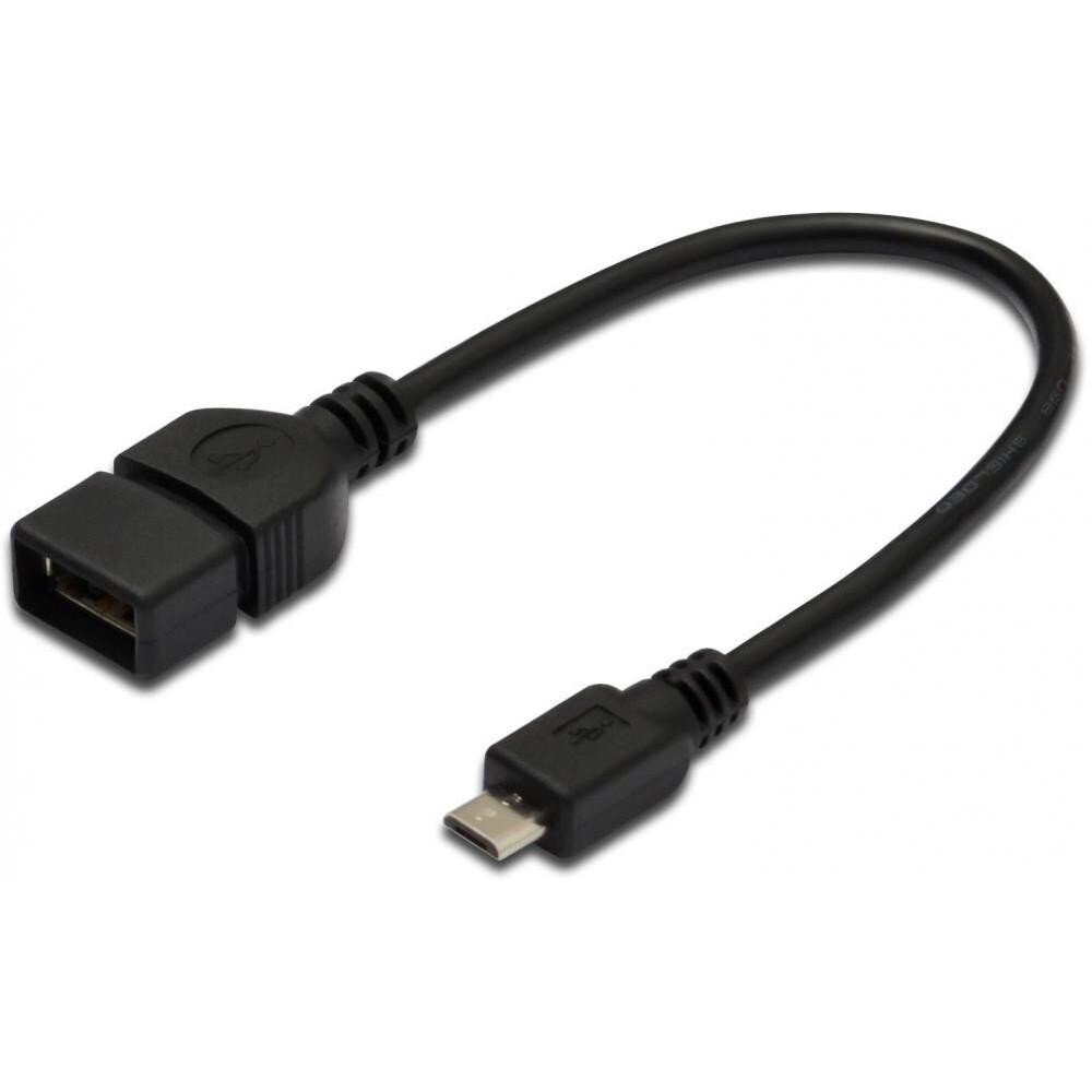 

DIGITUS USB 2.0 (AF/microB) OTG 0.2m Black