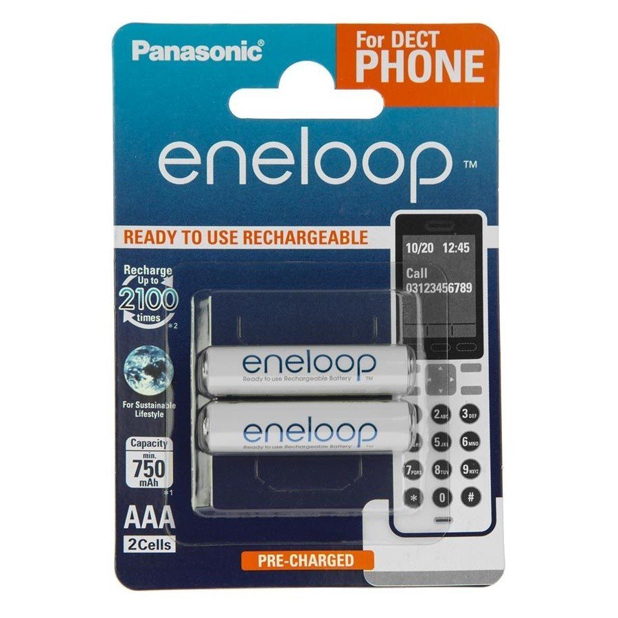 

PANASONIC Eneloop AAA 750 2BP mAh NI-MH Dect Series (BK-4MCCE/2DE)