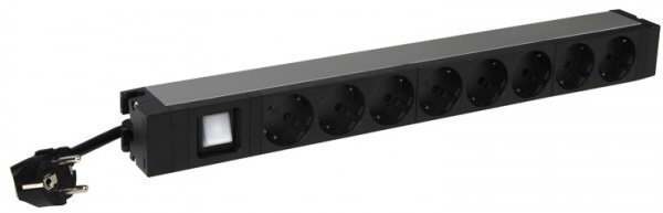 

LEGRAND PDU 8 розеток 2К+3 немецкий стандарт 1 выкл с индикацией шнур питания 3м 19'' 16А (646823), Чёрный