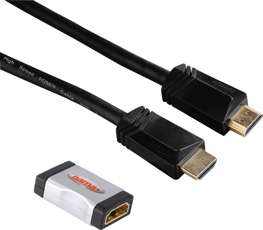 

НАМА HDMI, High Speed, удлинитель с адаптером, 1,5 м (00122207, Чёрный