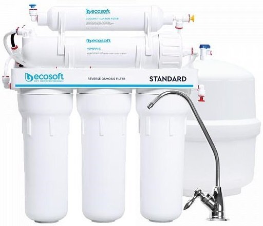 

Ecosoft Standard 5-50 (1 уголь.картридж, простой кран, 50 галл/сутки) (MO550ECOSTD)