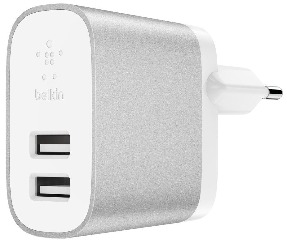 

сетевое Belkin BOOSTCHARGE DUAL USB-24W/4.8A Silver