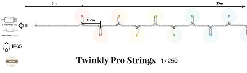 

Twinkly Pro Strings AWW 250, одинарная линия, IP65, AWG22 PVC Rubber зел (TW-PLC-S-CA-1X250GOP-GR), Зелёный