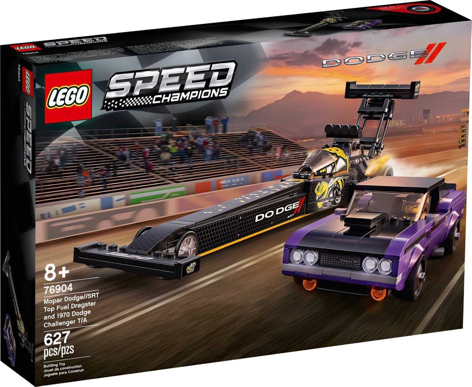 

LEGO Speed Champions Mopar Dodge//SRT Top Fuel Dragster and 1970 Dodge Challenger (76904)