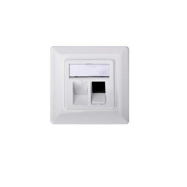 

DIGITUS Лицевая панель 2х Keystone 80x80 с заземлением (DN-93801-1)