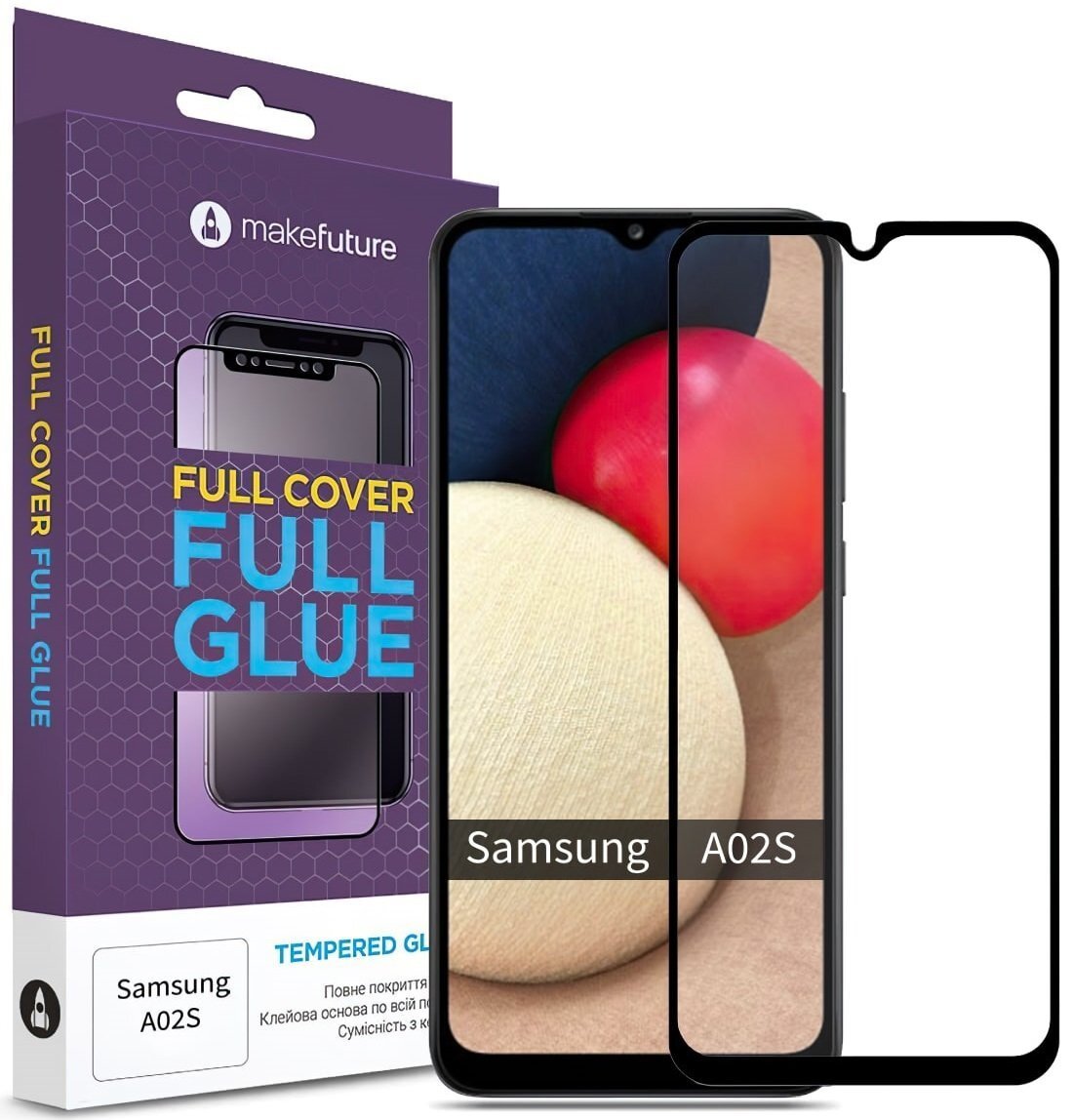 

MakeFuture Galaxy A02s Full Cover Full Glue (MGF-SA02S), Чёрный