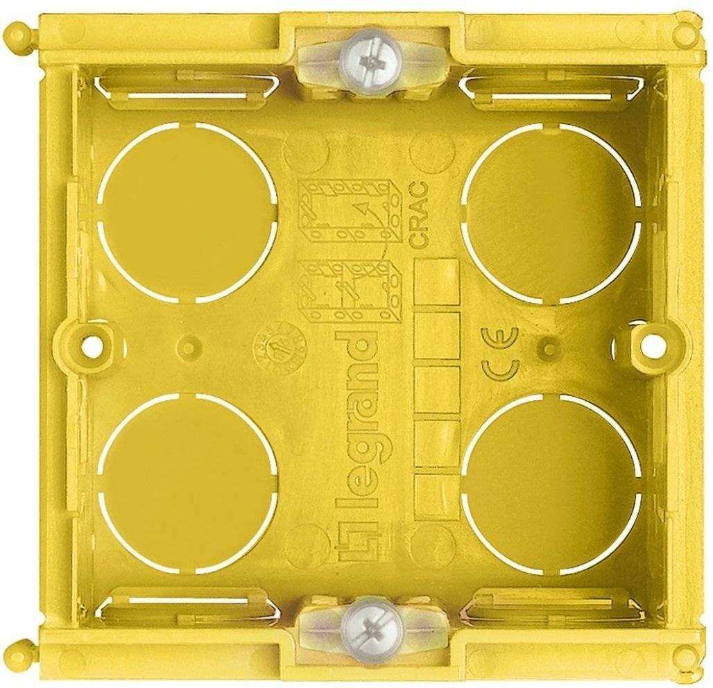 

LEGRAND Коробка монтажная для твердых перегородок 2 модуля, 71x71x53,5 мм (502E)