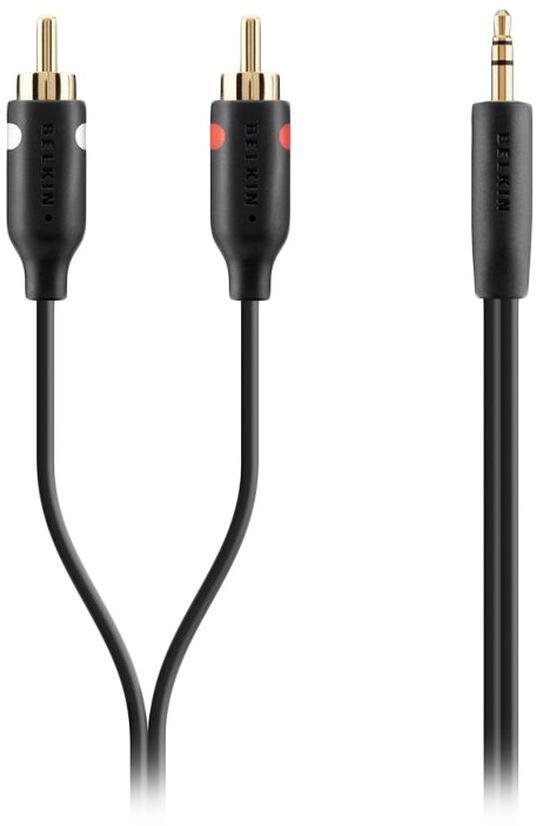 

BELKIN jack 3.5мм-M/RCA-Mx22M, PORTABLE, BLACK, GOLD (F3Y116BT2M)
