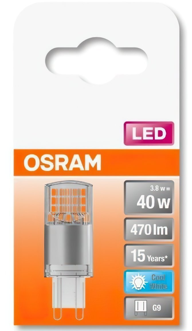 

OSRAM LEDPIN40 3,8W / 840 230V CL G9 FS1 (4058075432420)