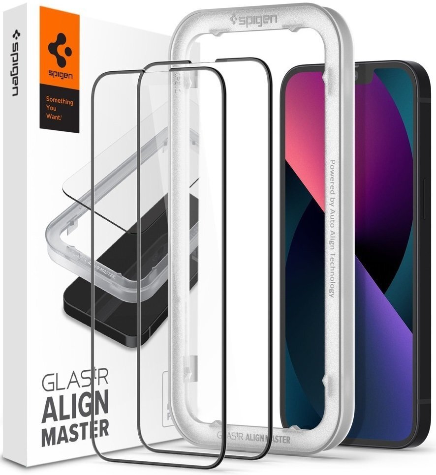 

Spigen для iPhone 13/13 Pro tR Align Master FC Black (2 Pack) (AGL03387), Прозрачный