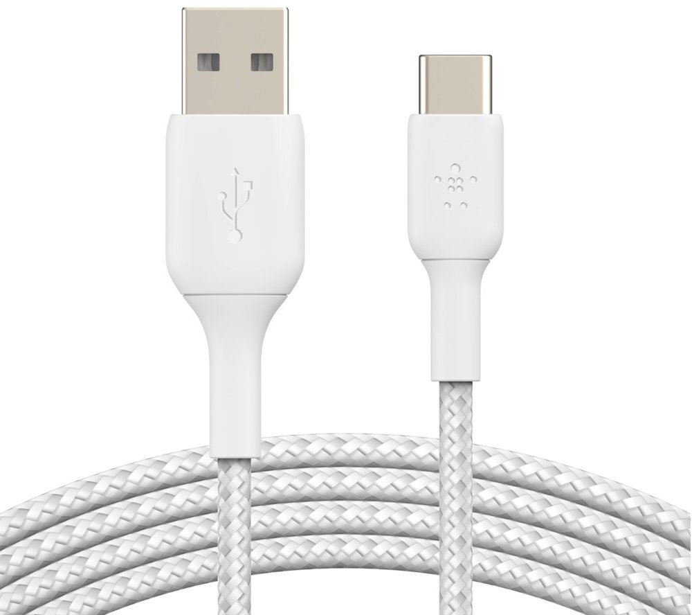 

BELKIN USB-A - USB-С, BRAIDED, 3m, white (CAB002BT3MWH)