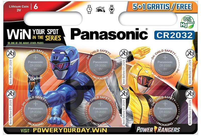 

PANASONIC CR2032 6 шт. Power Rangers (CR-2032EL/6BPR)