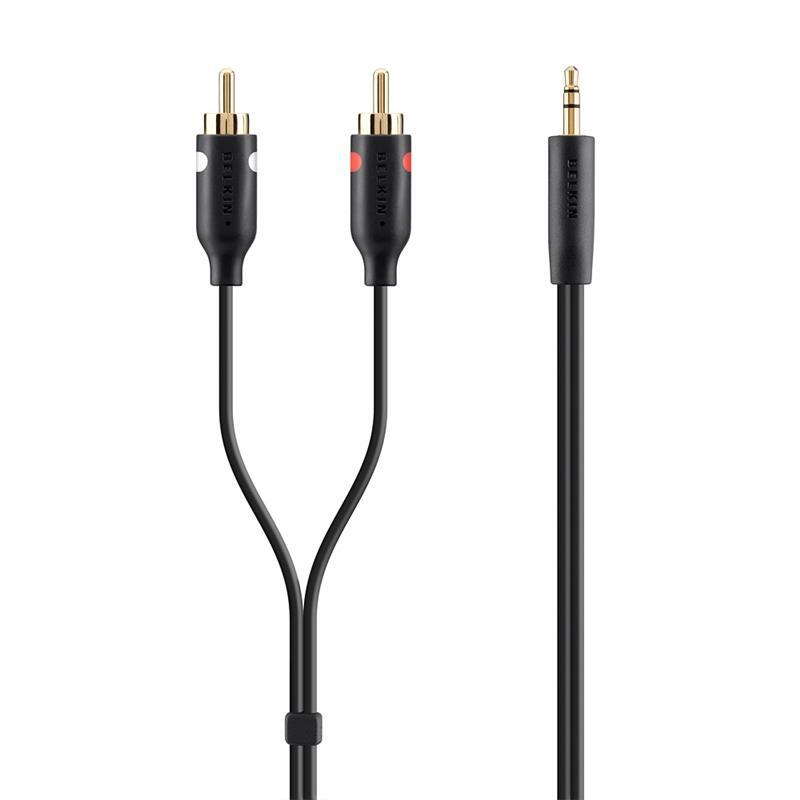 

BELKIN jack 3.5mm - M / RCA-Mx2 portable 5m Black / gold (F3Y116BT5M)